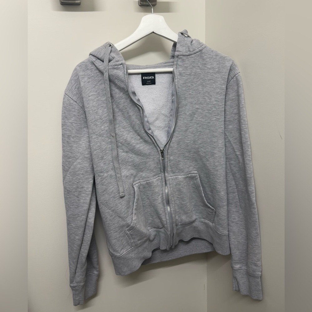 Light Gray Zip-Up Hoodie